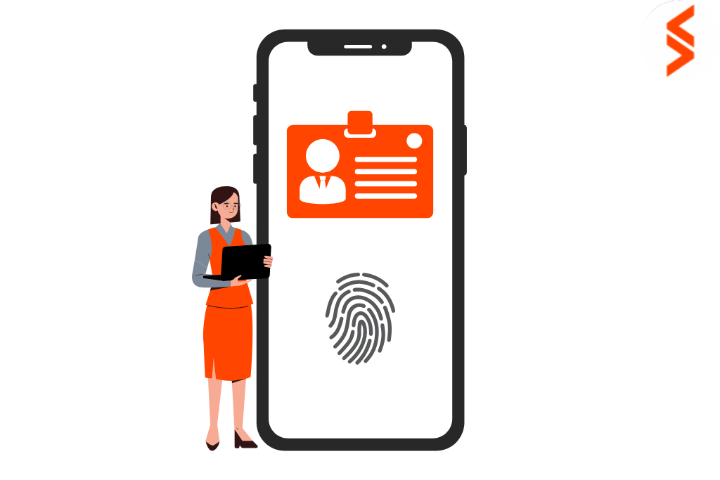 A user scanning their fingerprint on a mobile device for biometric authentication, showcasing security technology in action.
