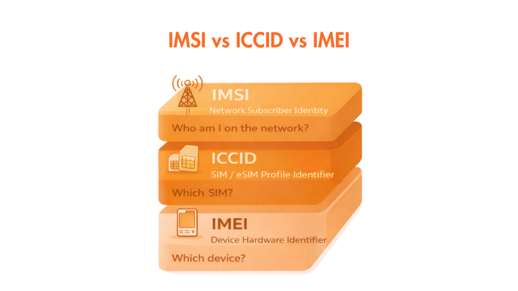 IMSI vs ICCID vs IMEI