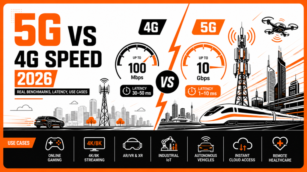 5G vs 4G Speed 2026: Real Benchmarks, Latency, Use Cases