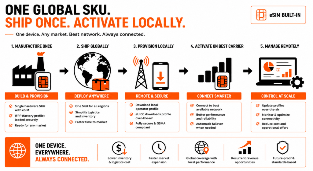 One Global SKU and In-Factory Profile Provisioning
