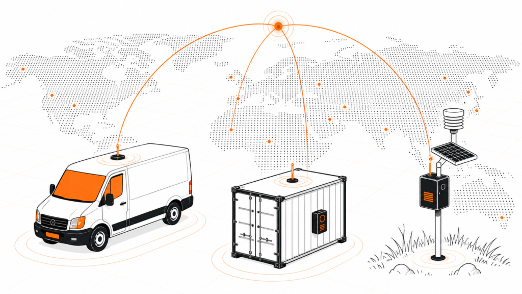 IoT devices in the field, connected remotely with no cables — the SGP.32 promise.

