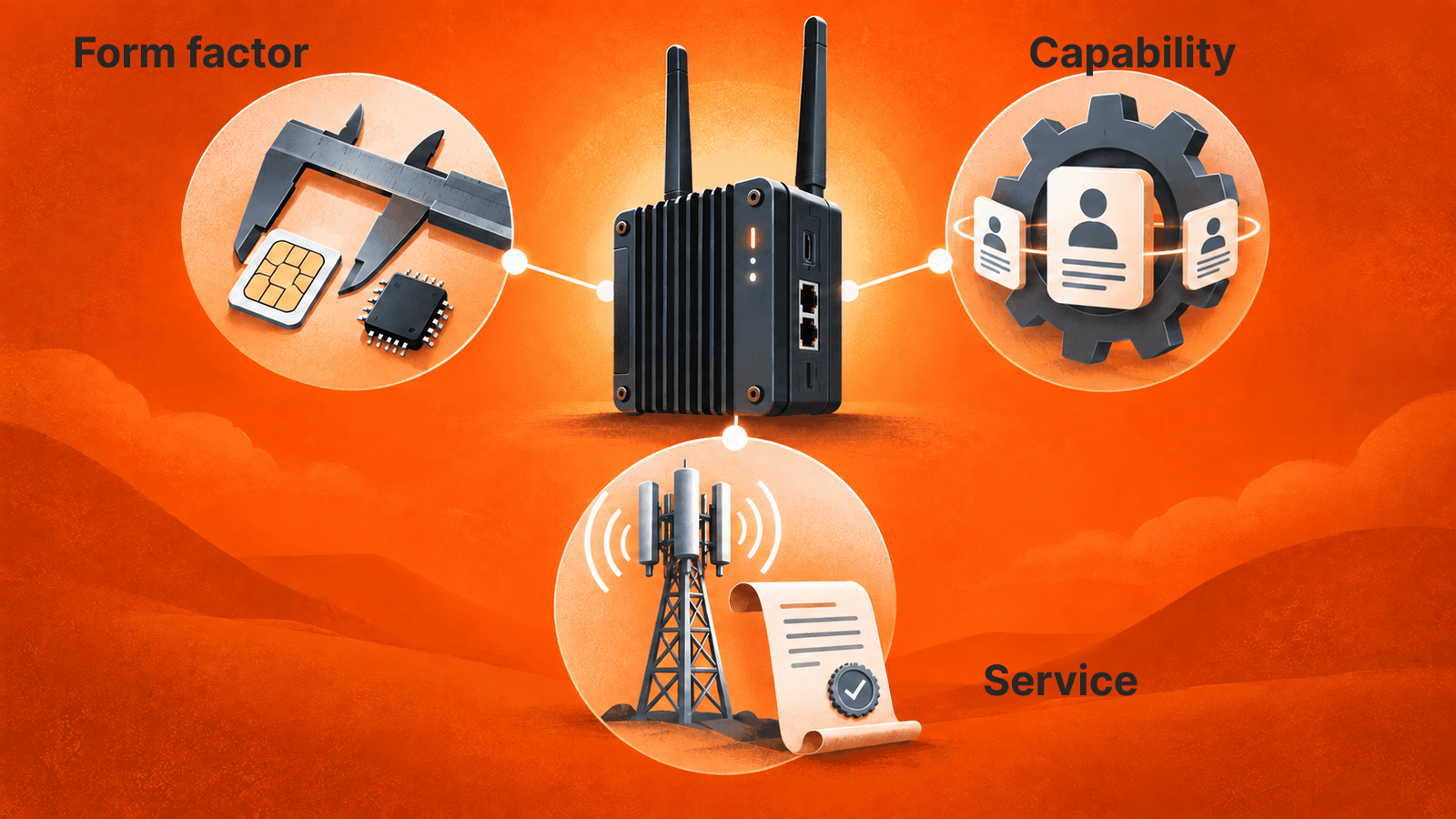 Form factor, profile capability and carrier service are independent decisions for the same device.