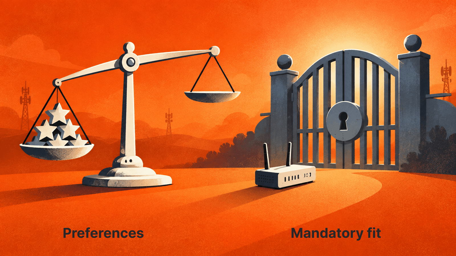 Preference scores cannot compensate for a missing mandatory service requirement