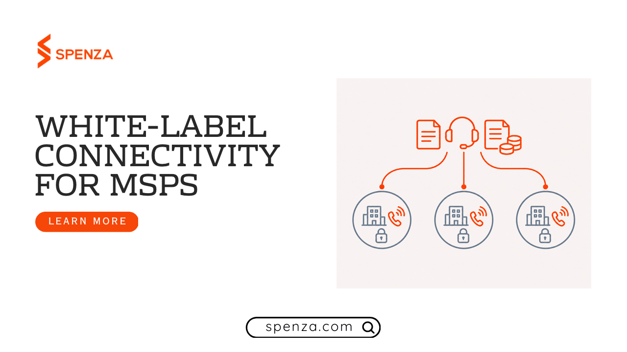 An MSP quotes, supports and bills white-label connectivity across separated customer accounts.