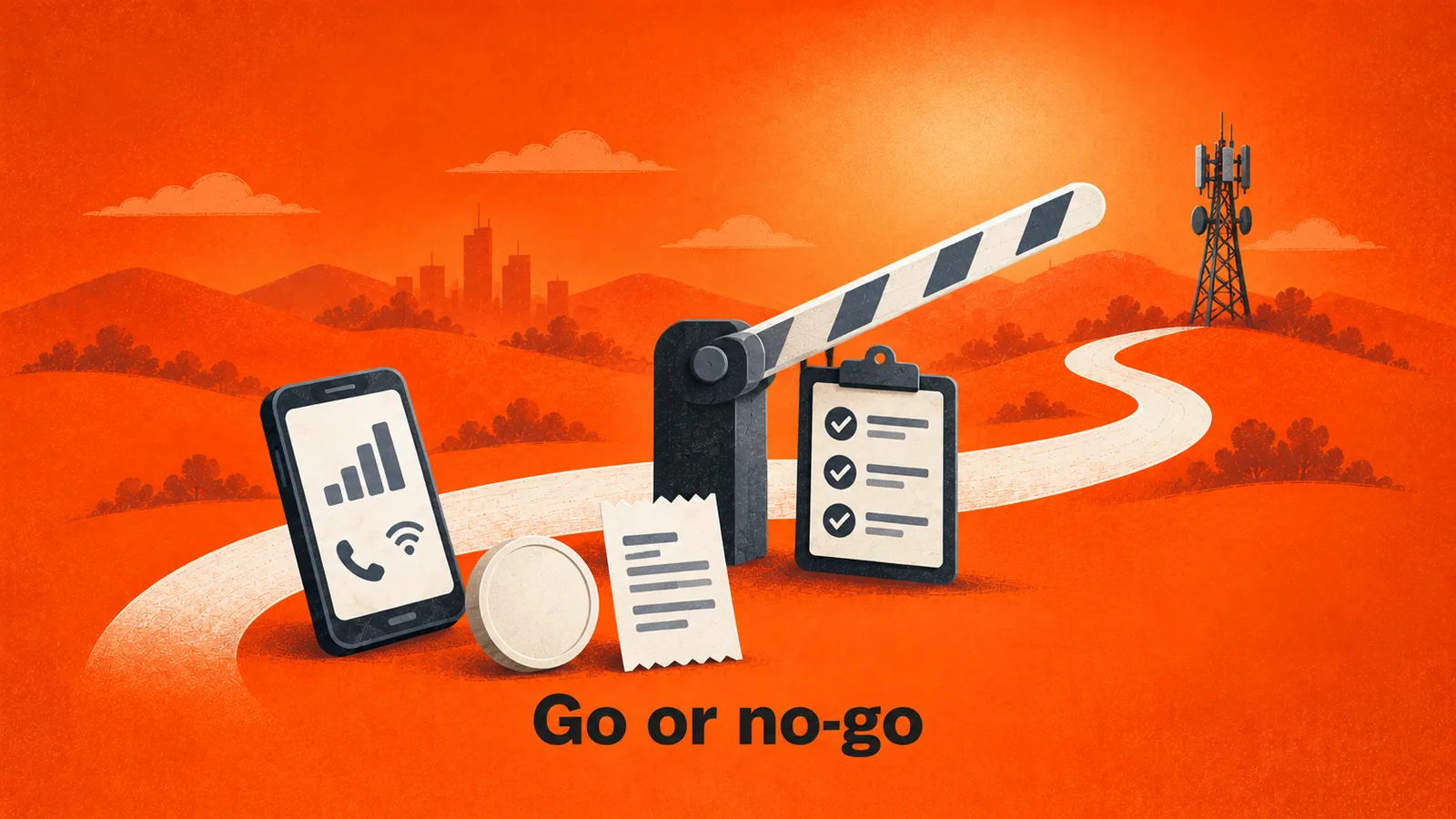 A launch gate checking payment, subscription and working service before opening sales