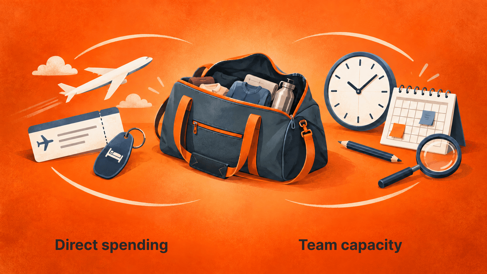 Attendance commits both direct spending and team capacity. Object sizes do not represent cost proportions.