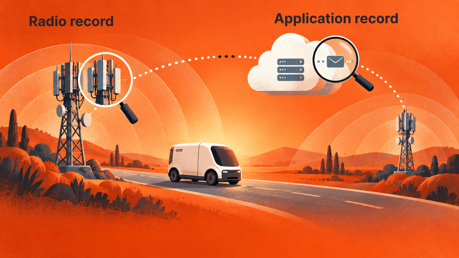 A moving-device test needs separate radio observations and application-delivery evidence