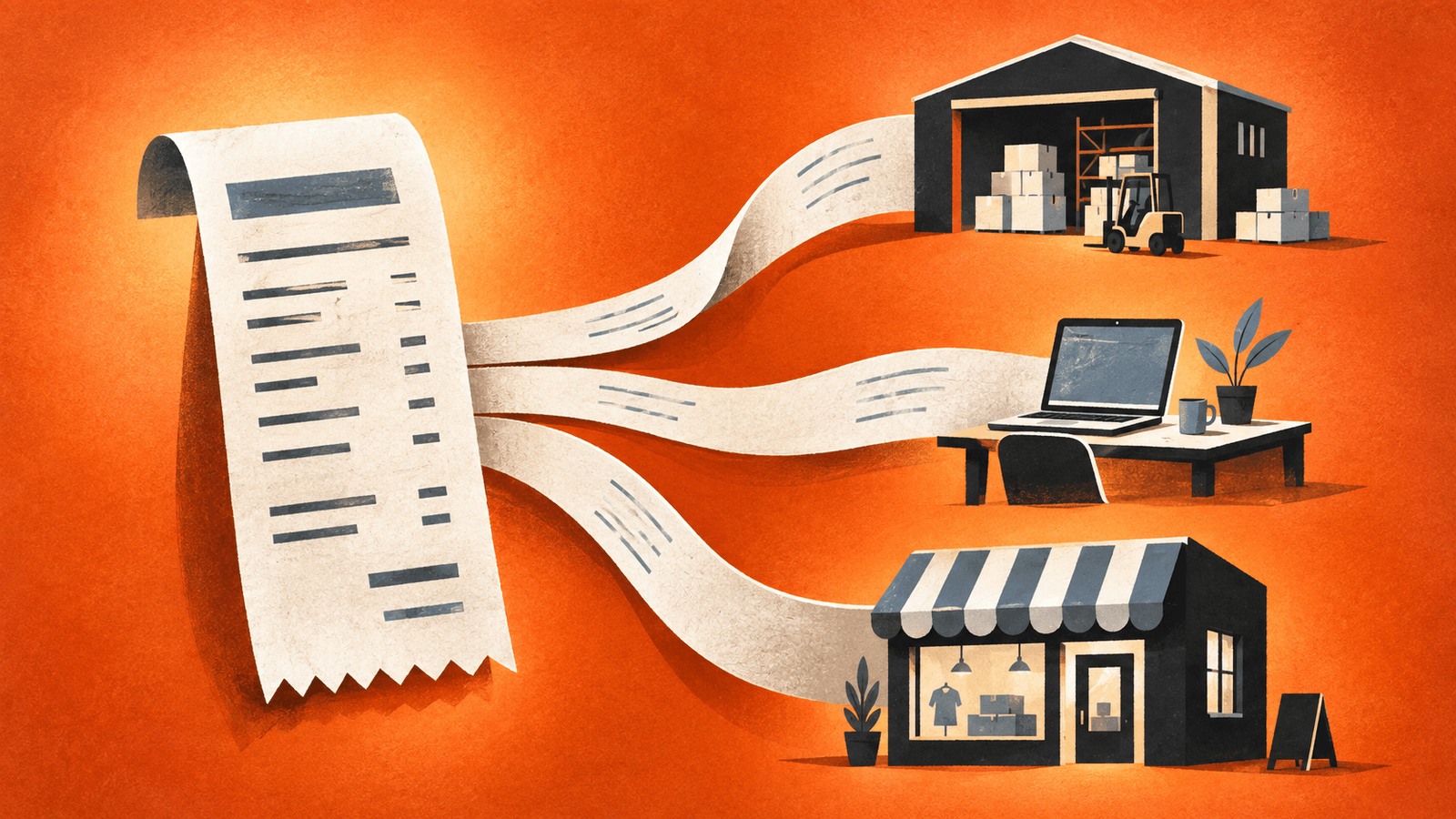Department allocations remain traceable to one original supplier invoice.